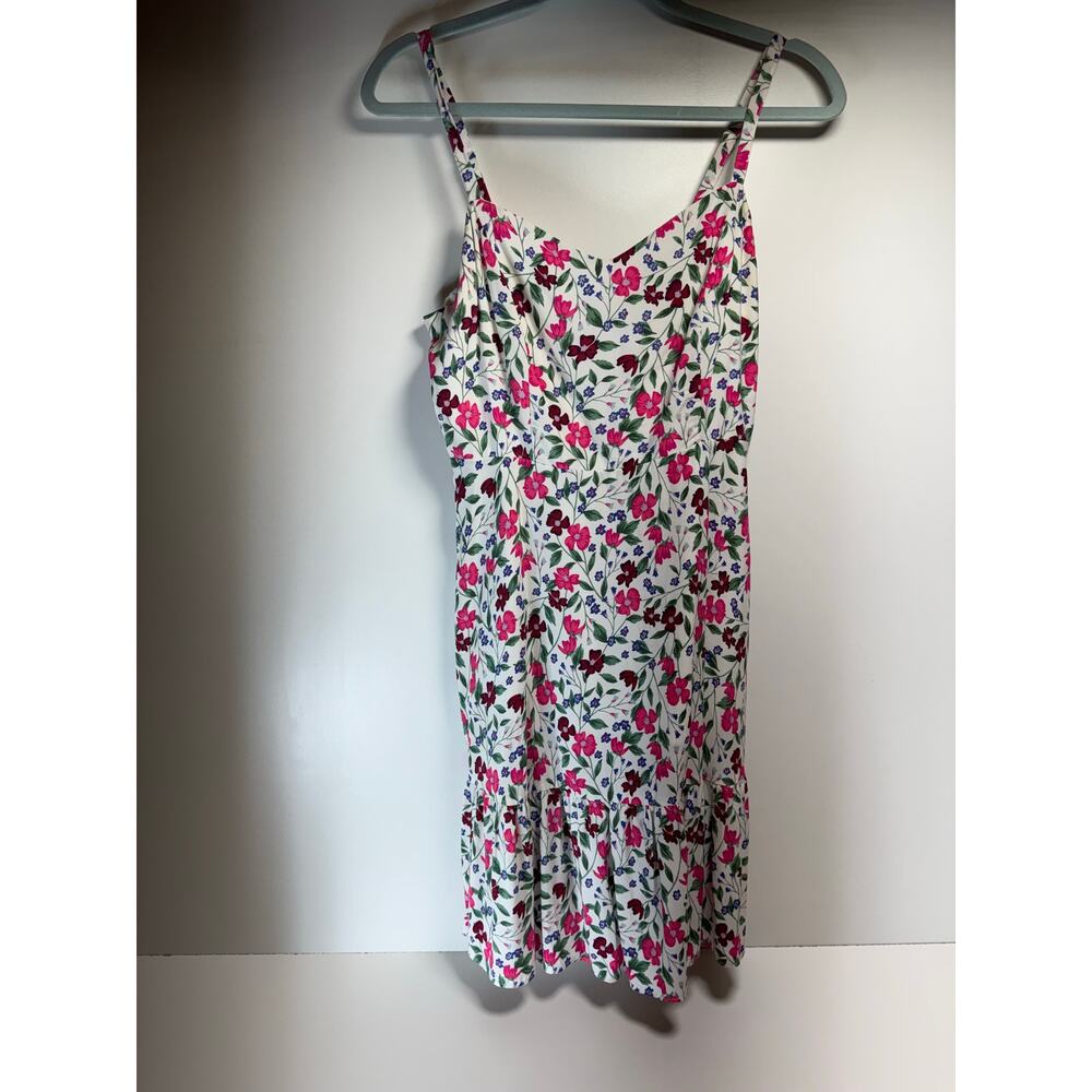 Y2K Women’s Baby Doll Cami Floral Mini Dress Sz M Pink V Neck Milk Maid Old Navy - Picture 8 of 12